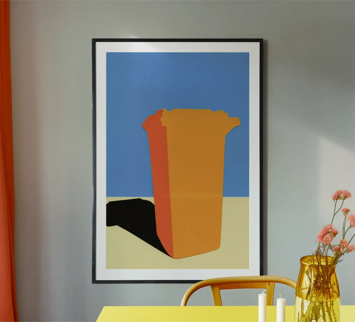 Orange Garbage Bin poster de Rosi Feist