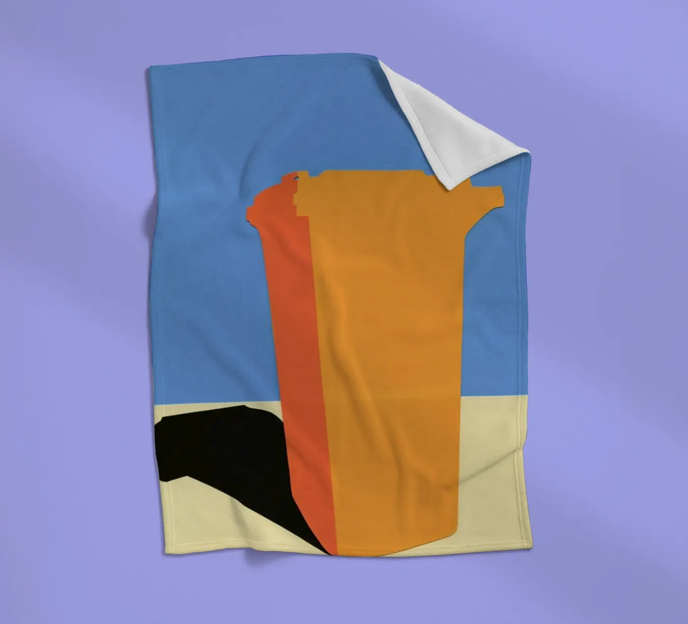 Orange Garbage Bin coperta in pile da Rosi Feist