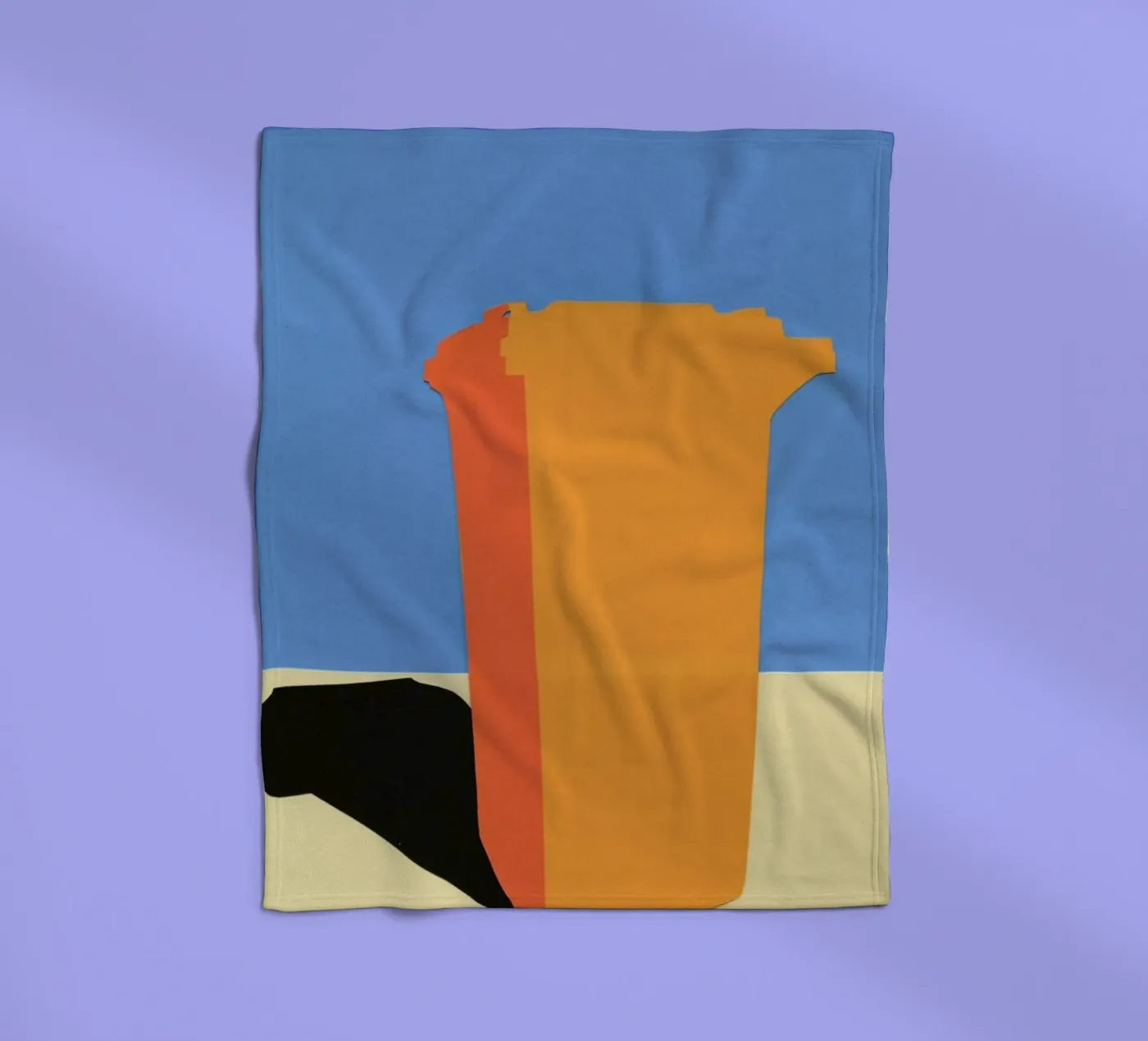 Orange Garbage Bin coperta in pile da Rosi Feist