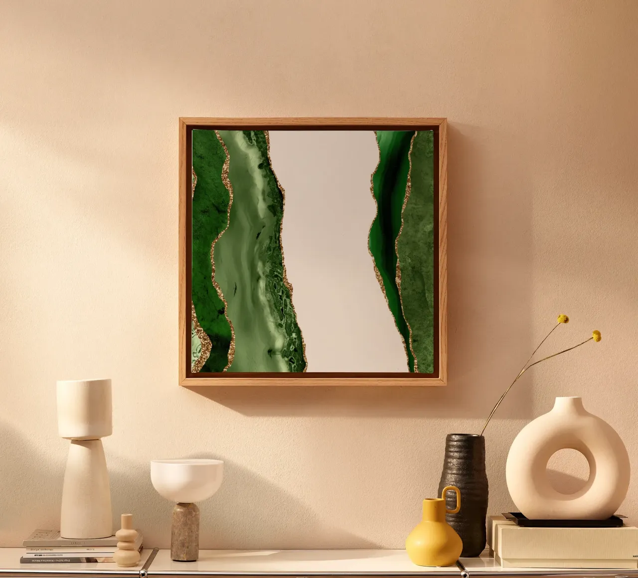 Agata verde e oro Texture 20 tela con Cornice a cassetta da Gemstone Textures