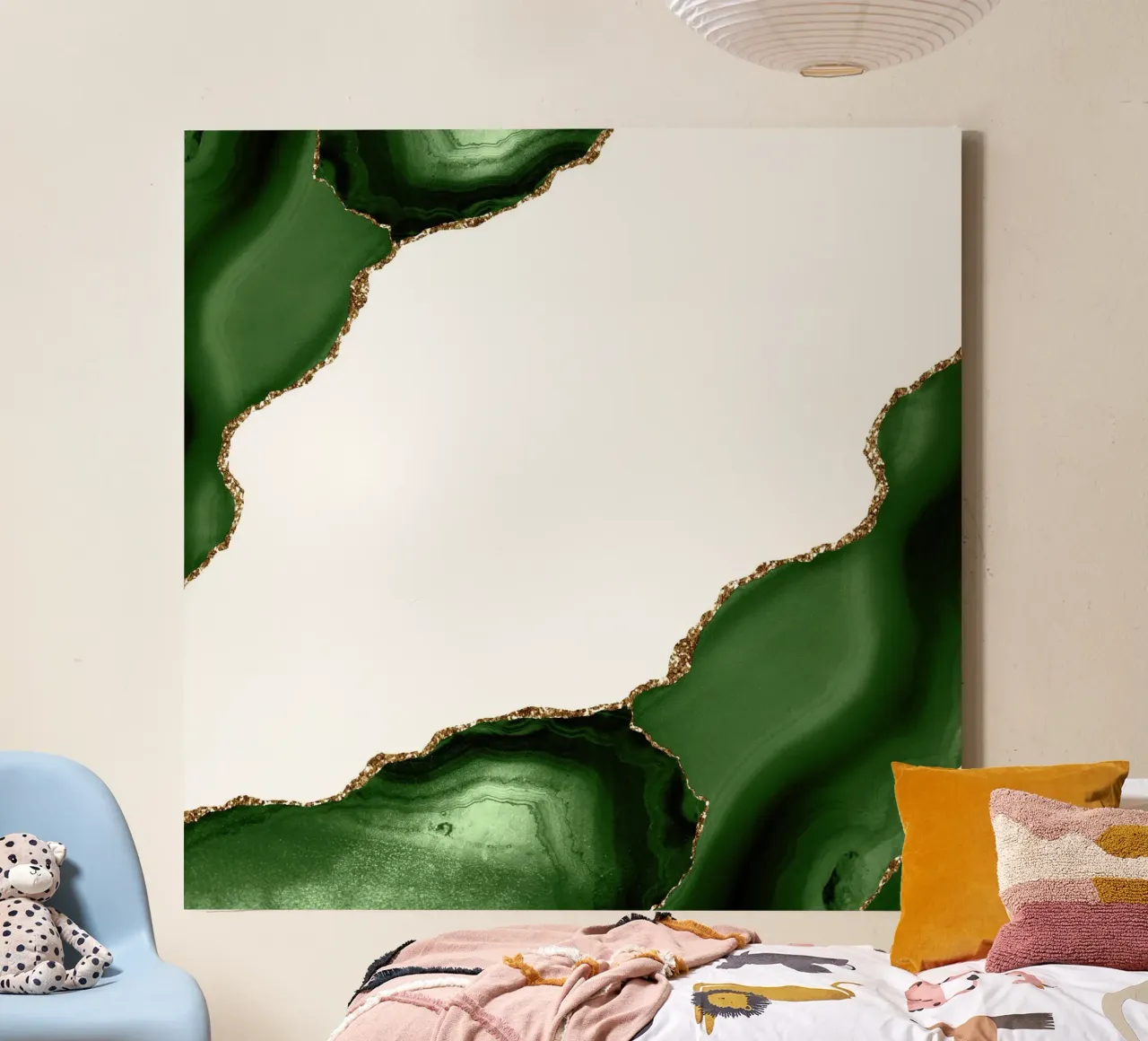 Groene & Gouden Agaat Textuur 22 canvas van Gemstone Textures