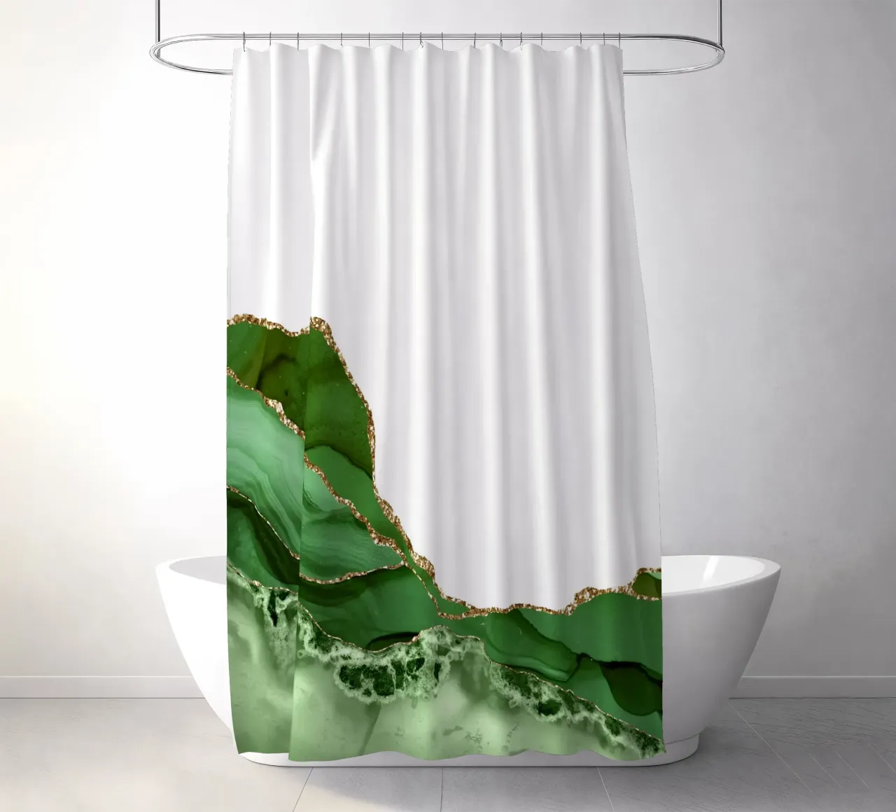 Agata verde e oro Texture 23 tenda da doccia da Gemstone Textures