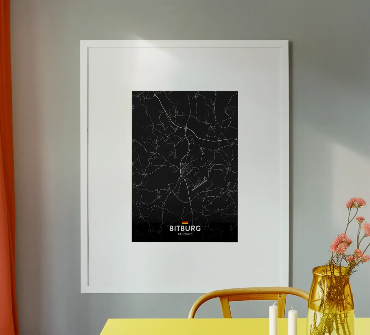 Bitburg DE poster con telaio in legno da Christopher Adams