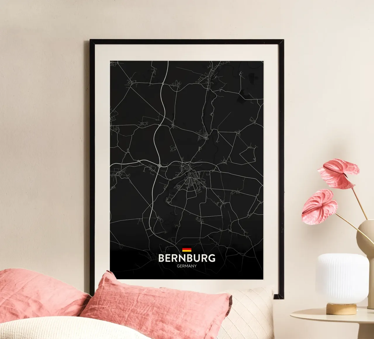 Bernburg DE poster con telaio in alluminio da Christopher Adams