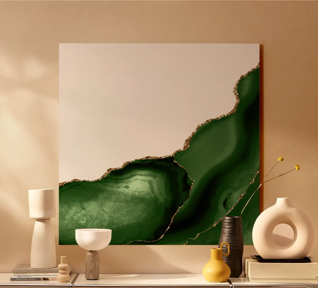 Texture agata verde e oro 26 alluminio dibond da Gemstone Textures