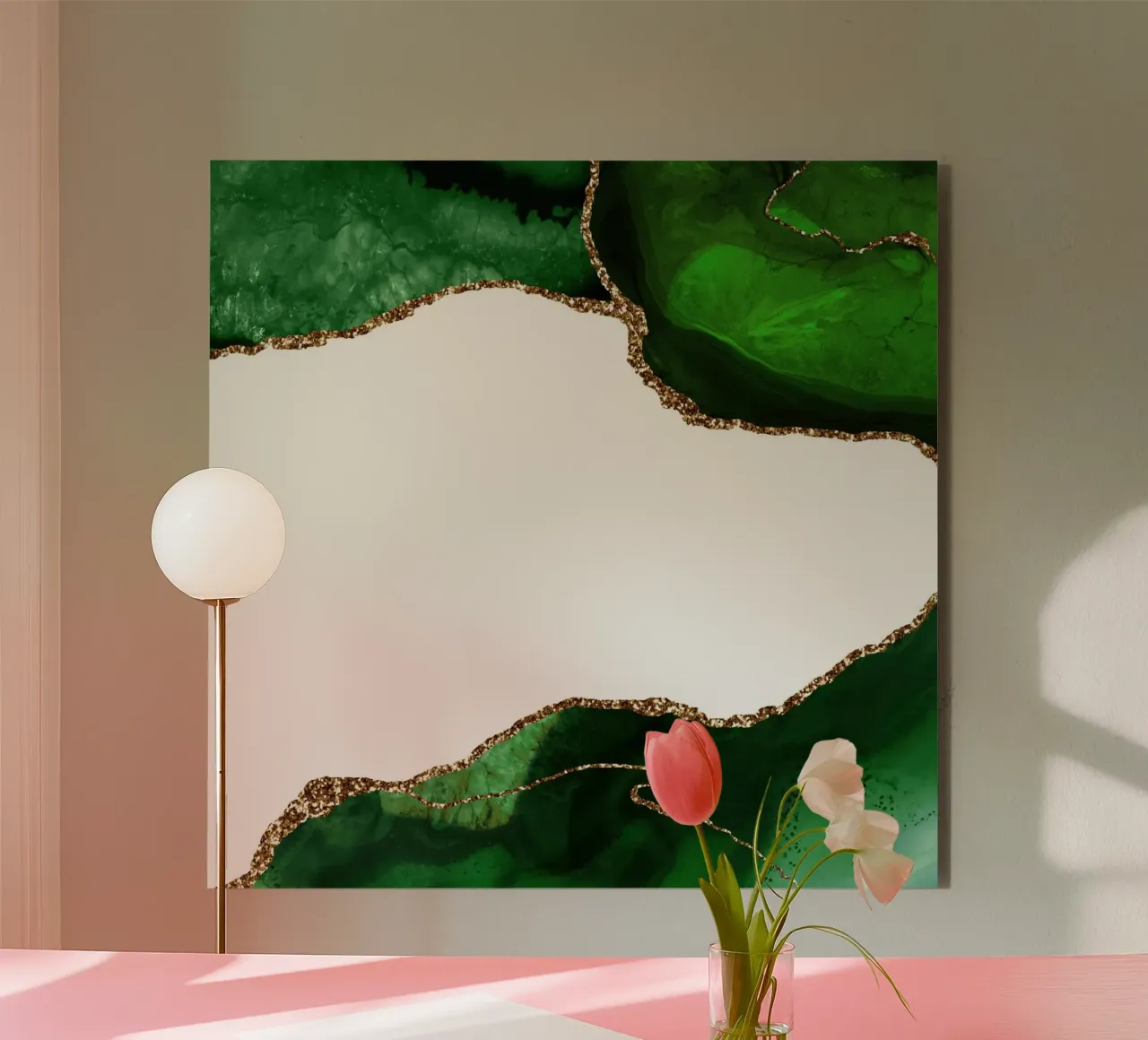 Texture agata verde e oro 29 alluminio dibond da Gemstone Textures