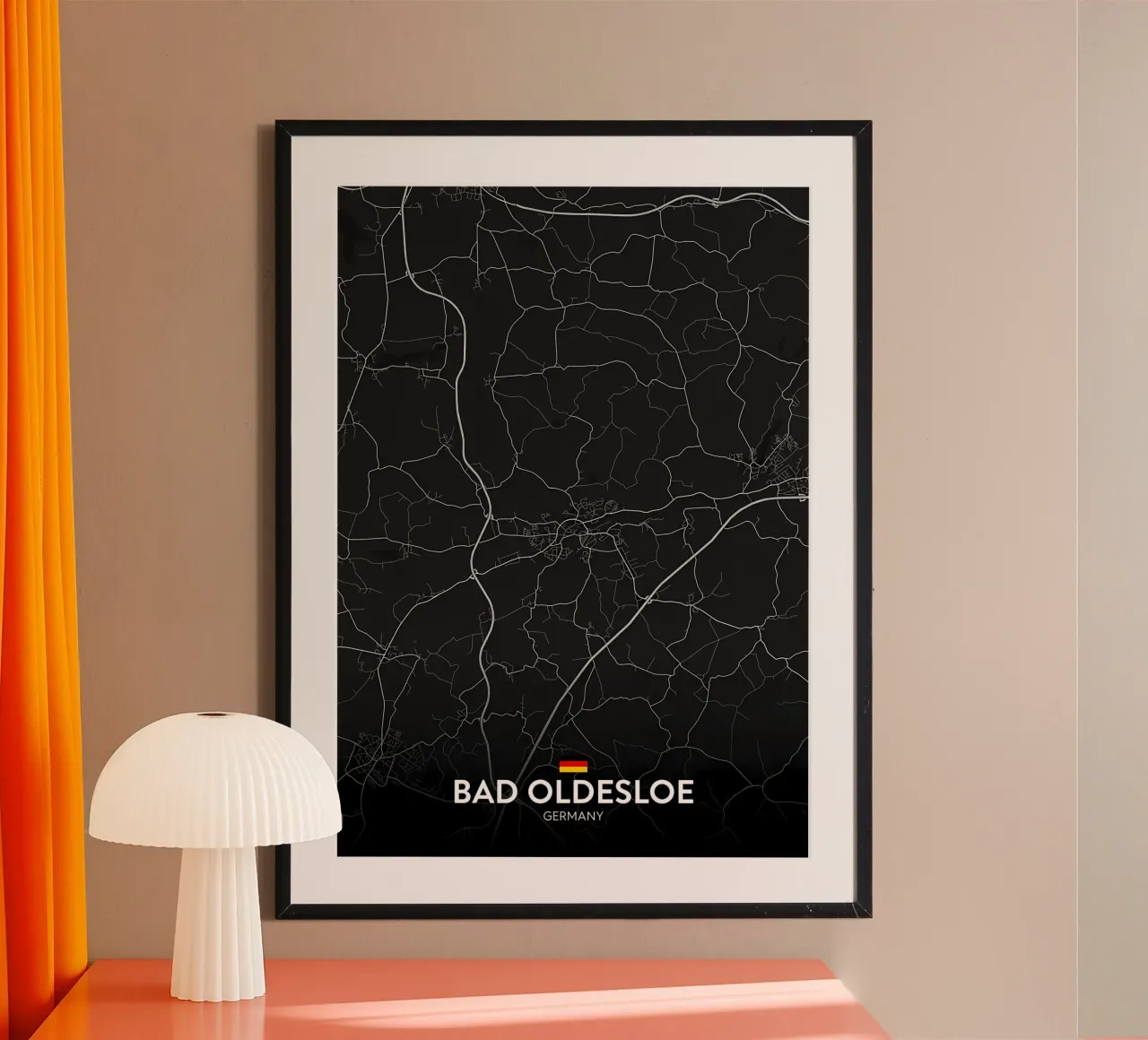 Bad Oldesloe DE poster con telaio in legno da Christopher Adams