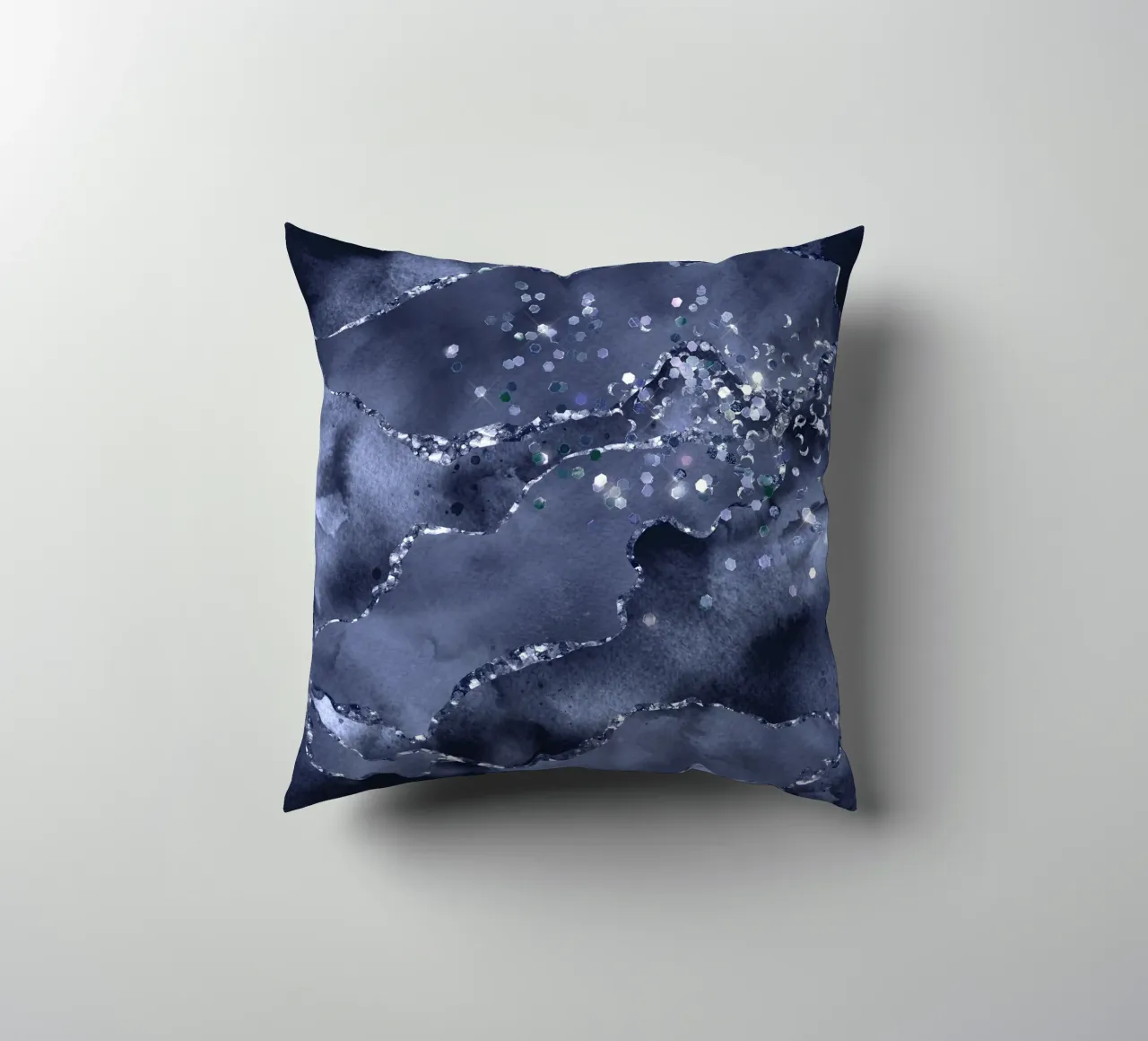 Texture agata glitterata blu navy 03 cuscino da Gemstone Textures