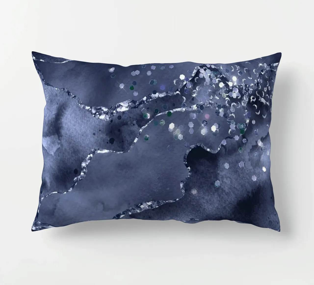 Texture agata glitterata blu navy 03 cuscino da Gemstone Textures