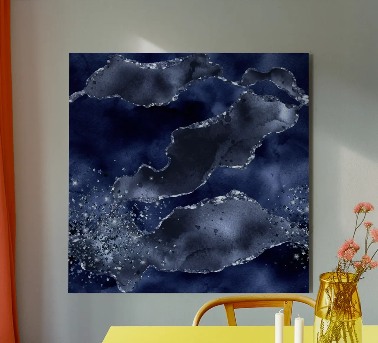 Texture agata glitterata blu navy 04 alluminio dibond da Gemstone Textures