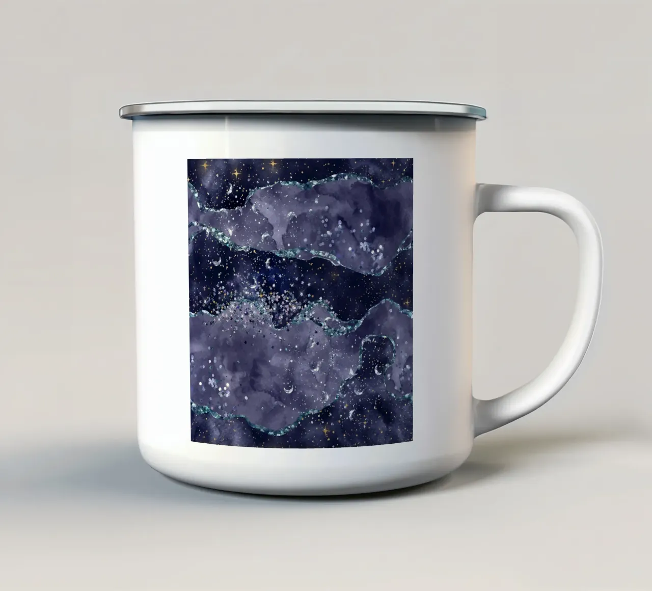Texture agata glitterata blu navy 05 tazza in smalto da Gemstone Textures