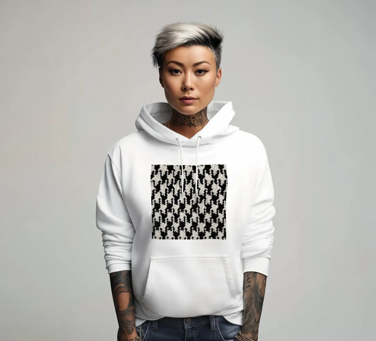 Houndstooth Pattern sweat à capuche de Curious Collections by Marielle Leenders