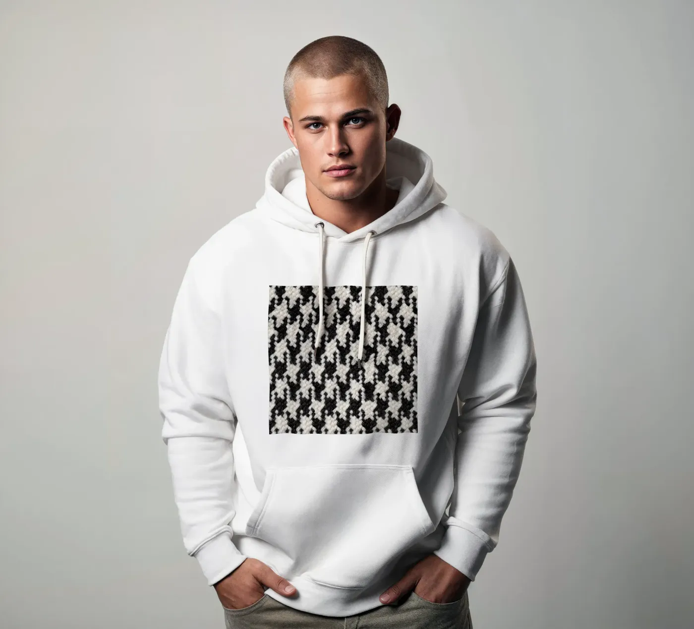 Houndstooth Pattern hoodie van Curious Collections by Marielle Leenders
