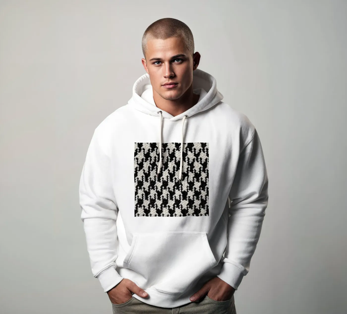 Houndstooth Pattern hoodie van Curious Collections by Marielle Leenders