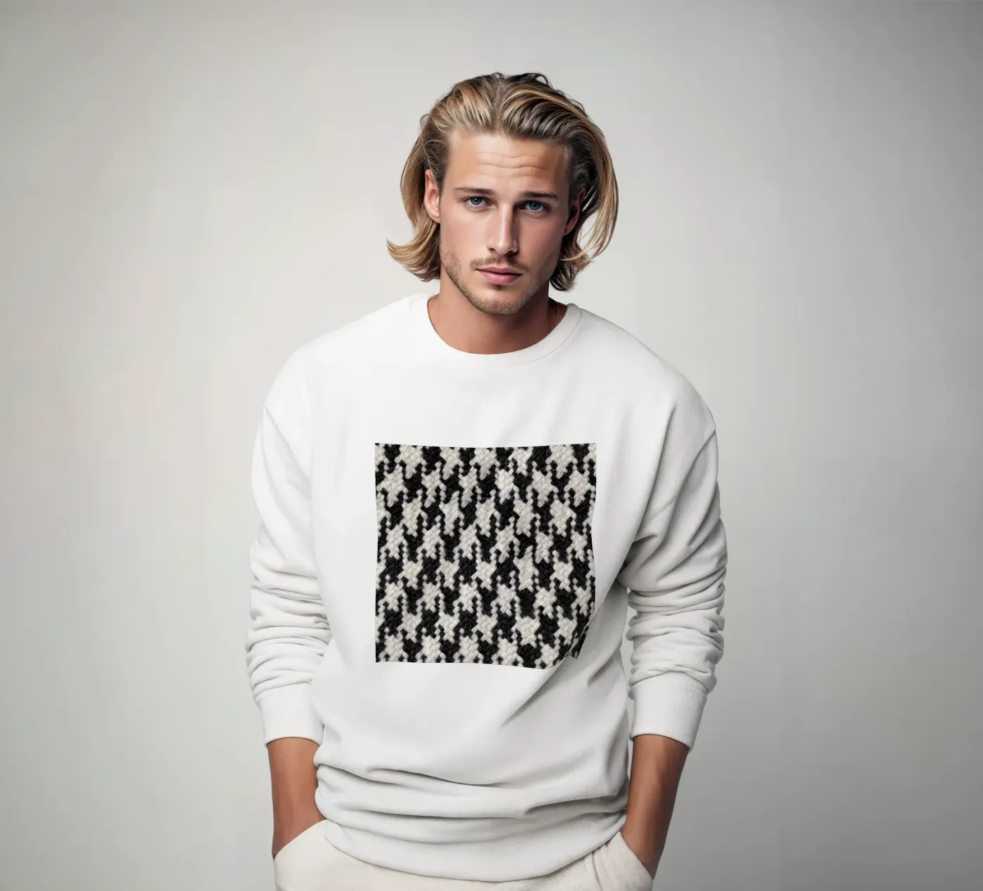 Houndstooth Pattern sweatshirt by Curious Collections by Marielle Leenders