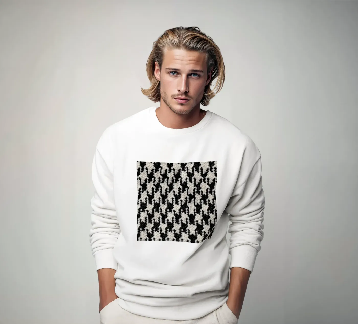 Houndstooth Pattern sweatshirt by Curious Collections by Marielle Leenders