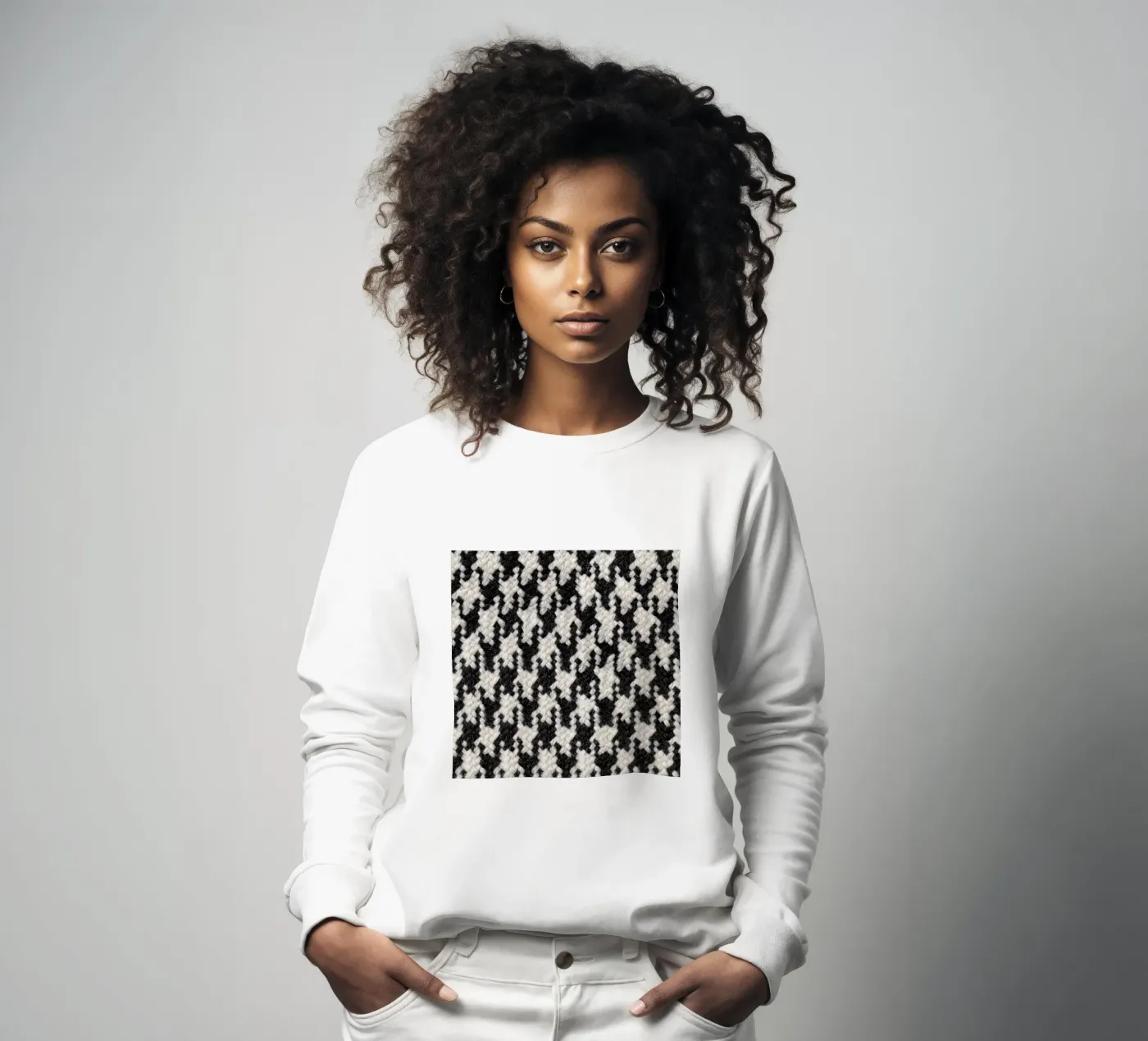Houndstooth Pattern sweatshirt by Curious Collections by Marielle Leenders