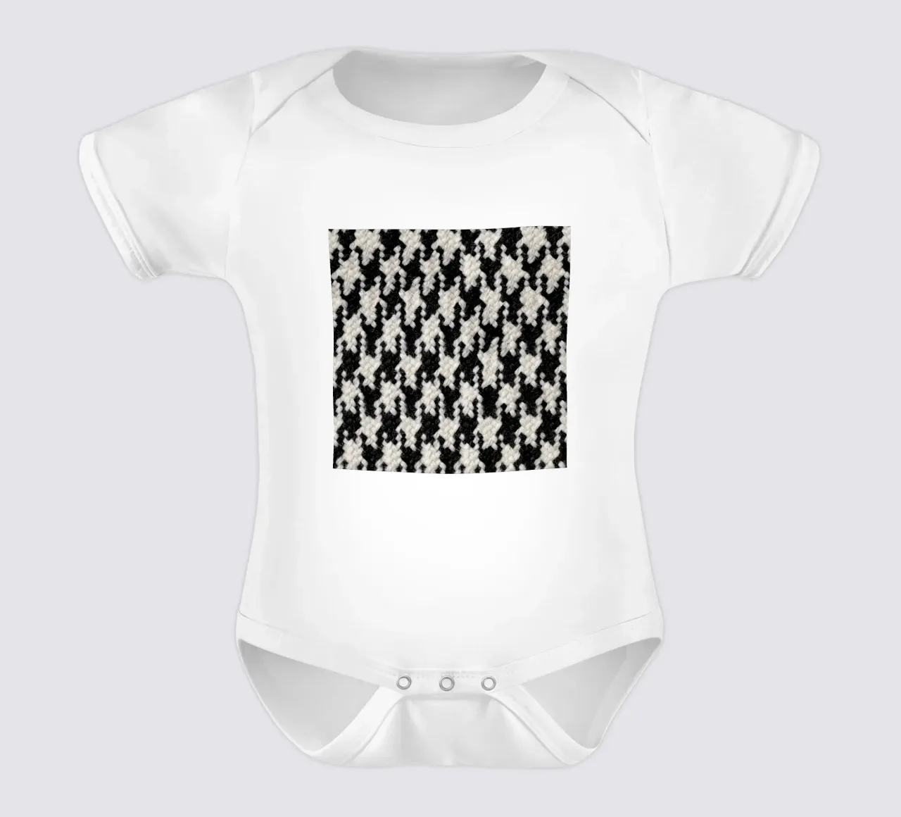 Houndstooth Pattern babyrompertje korte mouwen van Curious Collections by Marielle Leenders