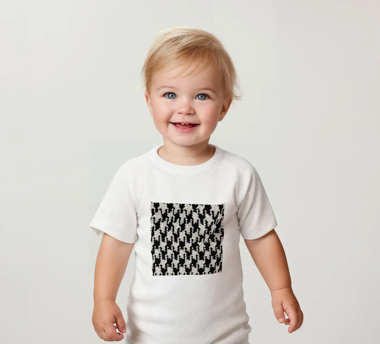 Houndstooth Pattern Baby T-Shirt von Curious Collections by Marielle Leenders
