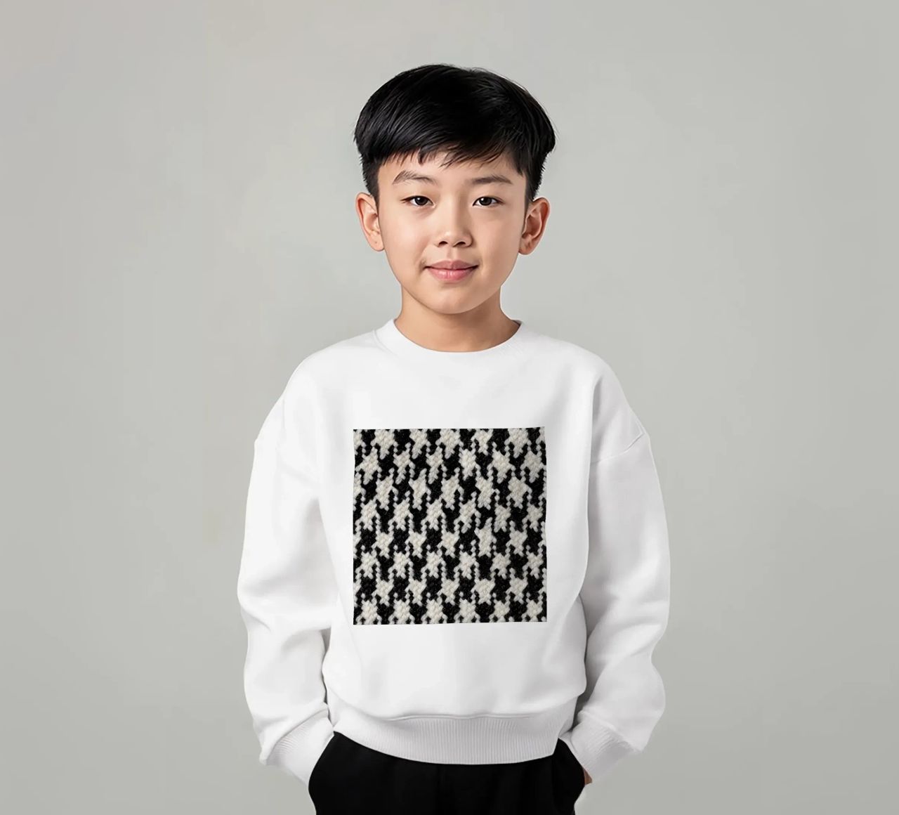 Houndstooth Pattern felpa bambino da Curious Collections by Marielle Leenders