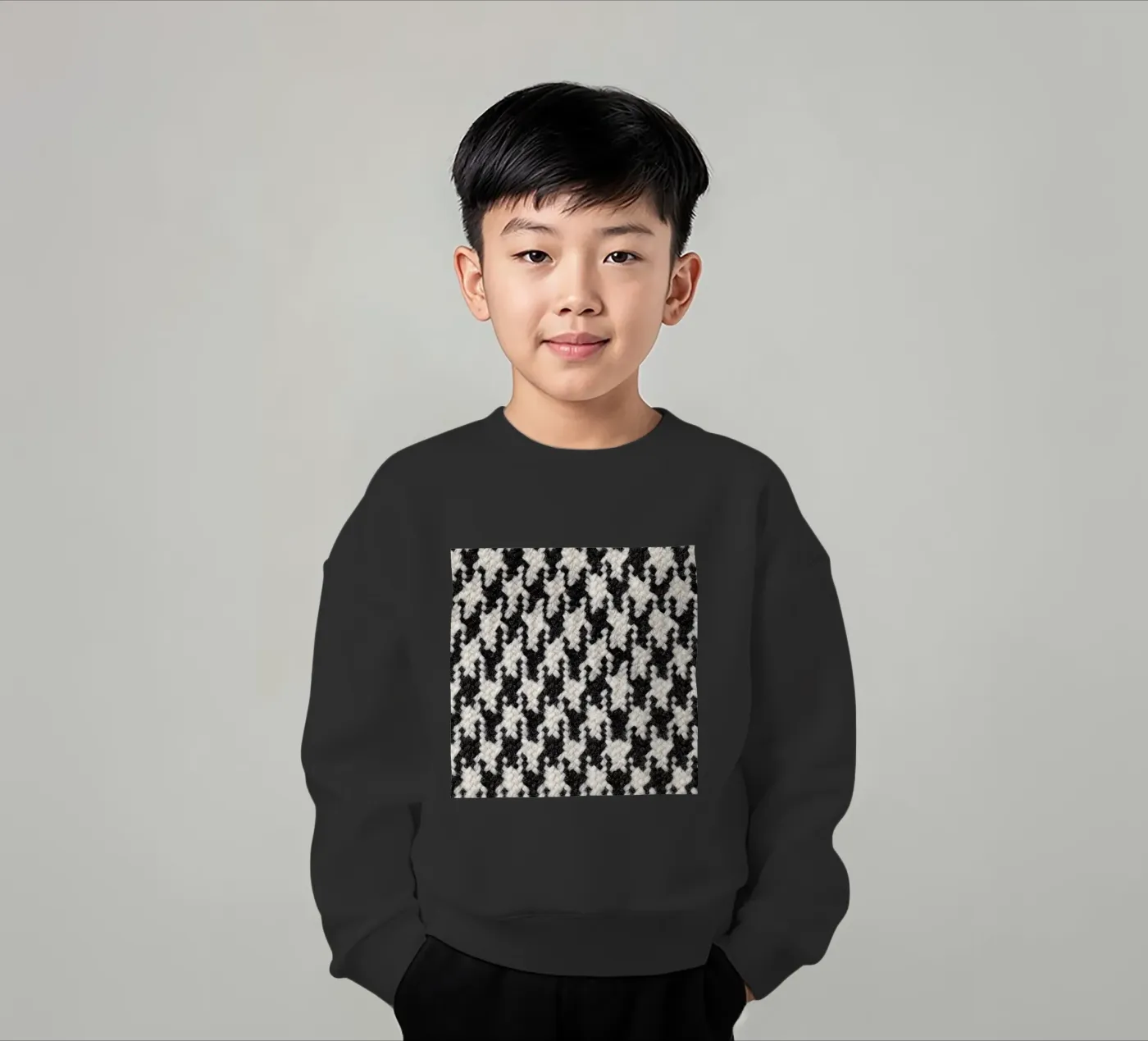 Houndstooth Pattern kinder sweatshirt van Curious Collections by Marielle Leenders