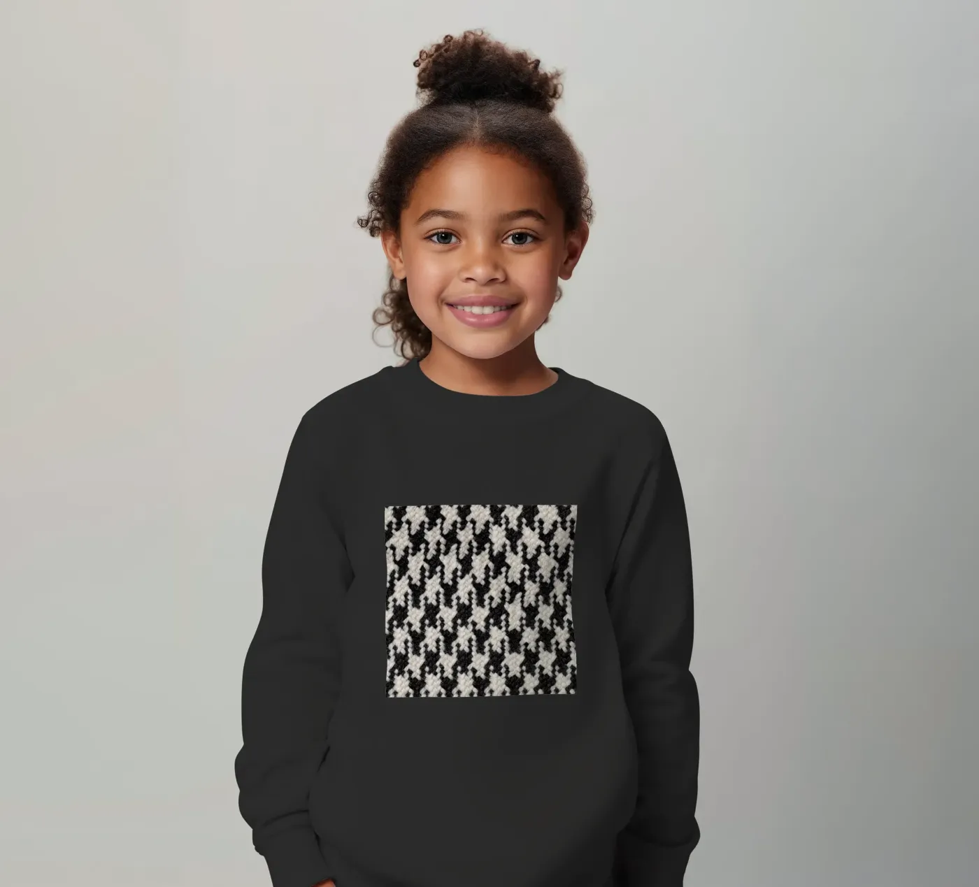 Houndstooth Pattern kinder sweatshirt van Curious Collections by Marielle Leenders