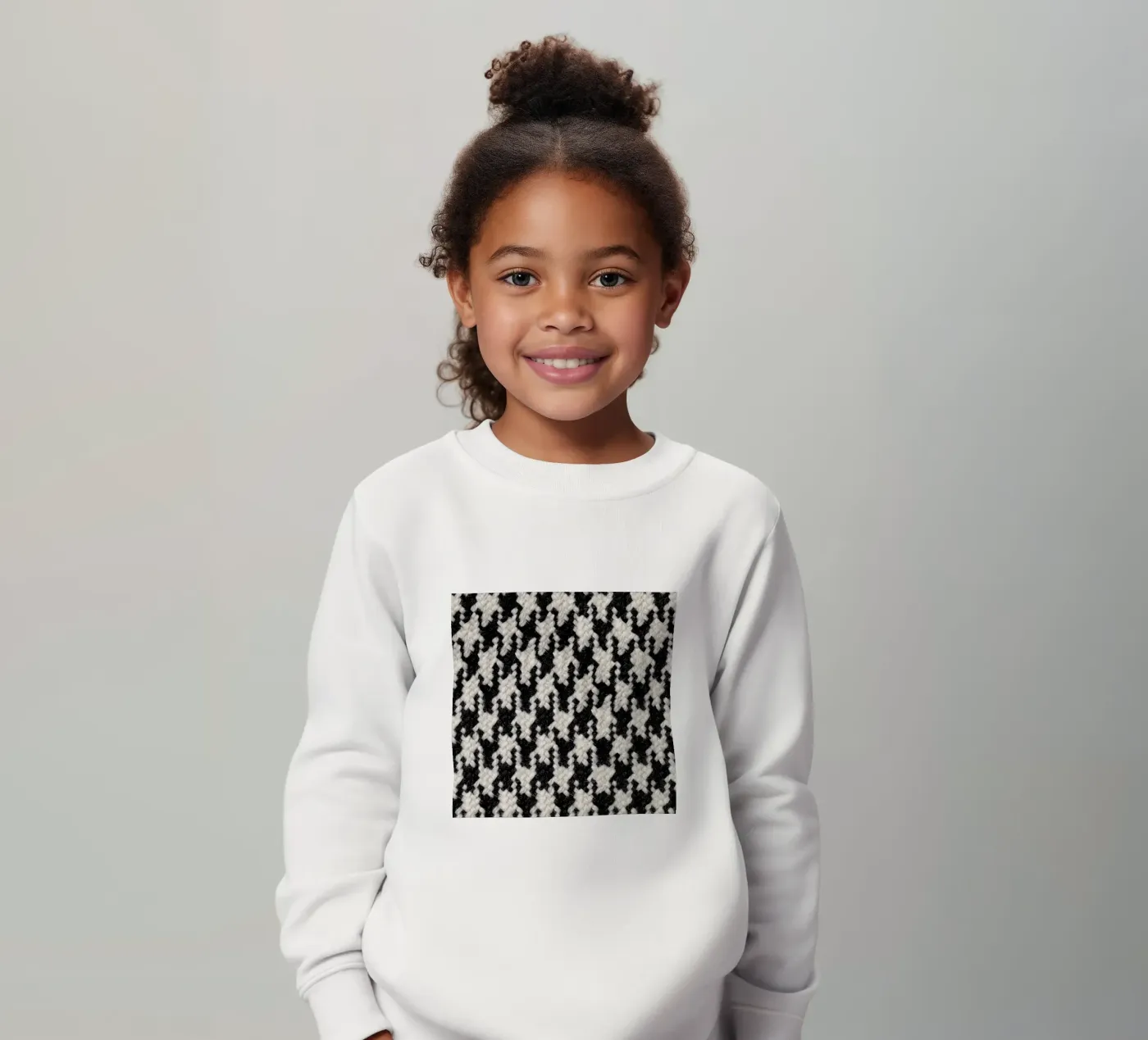 Houndstooth Pattern kinder sweatshirt van Curious Collections by Marielle Leenders