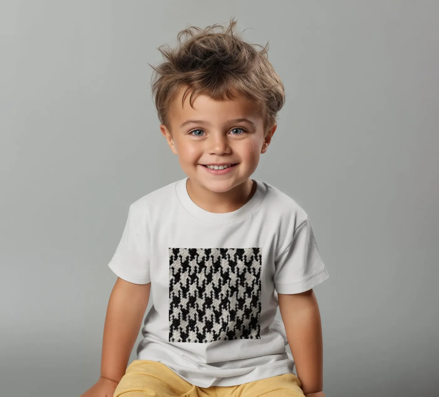 Houndstooth Pattern kinder t-shirt van Curious Collections by Marielle Leenders