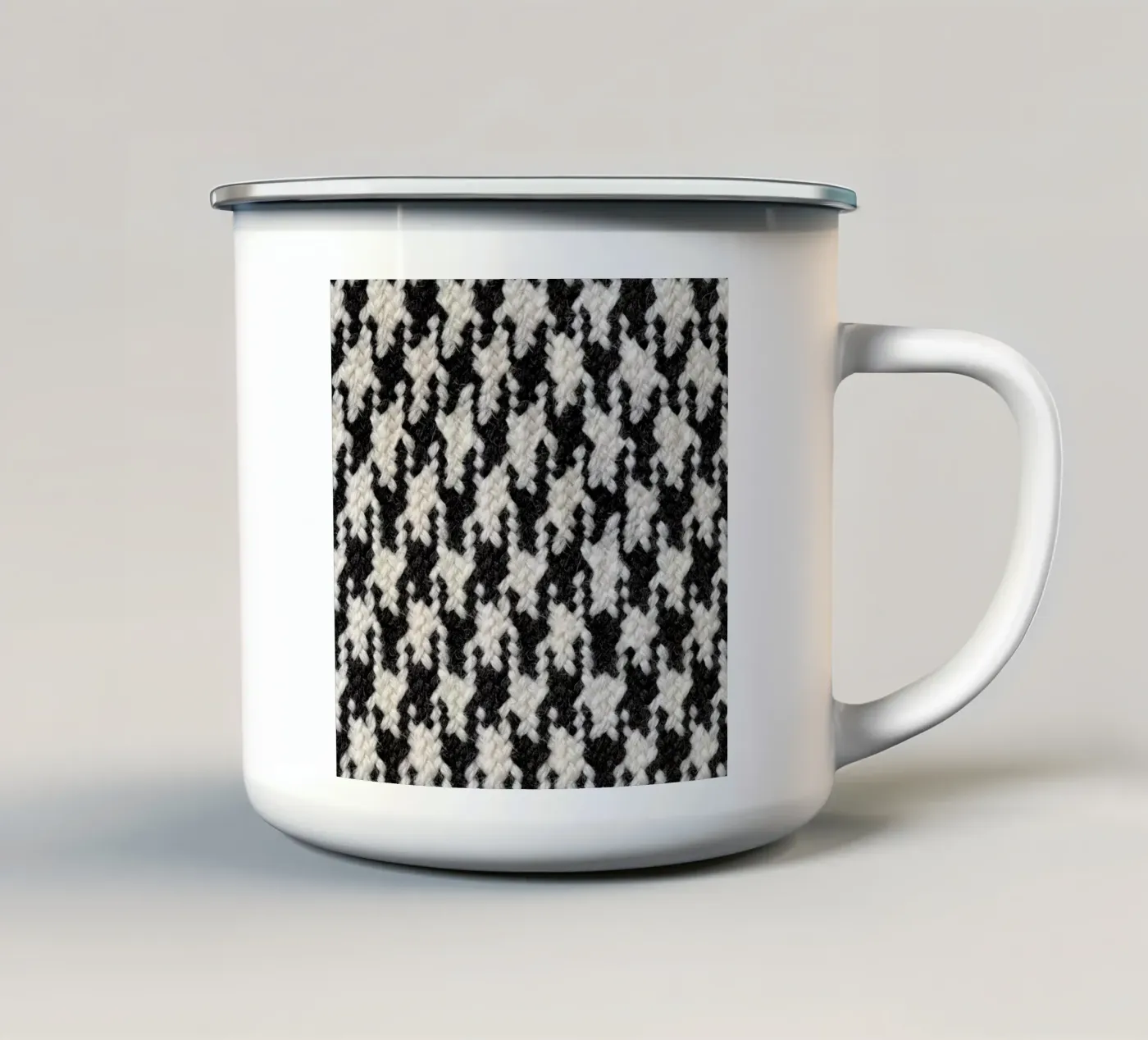 Houndstooth Pattern enamel mug by Curious Collections by Marielle Leenders