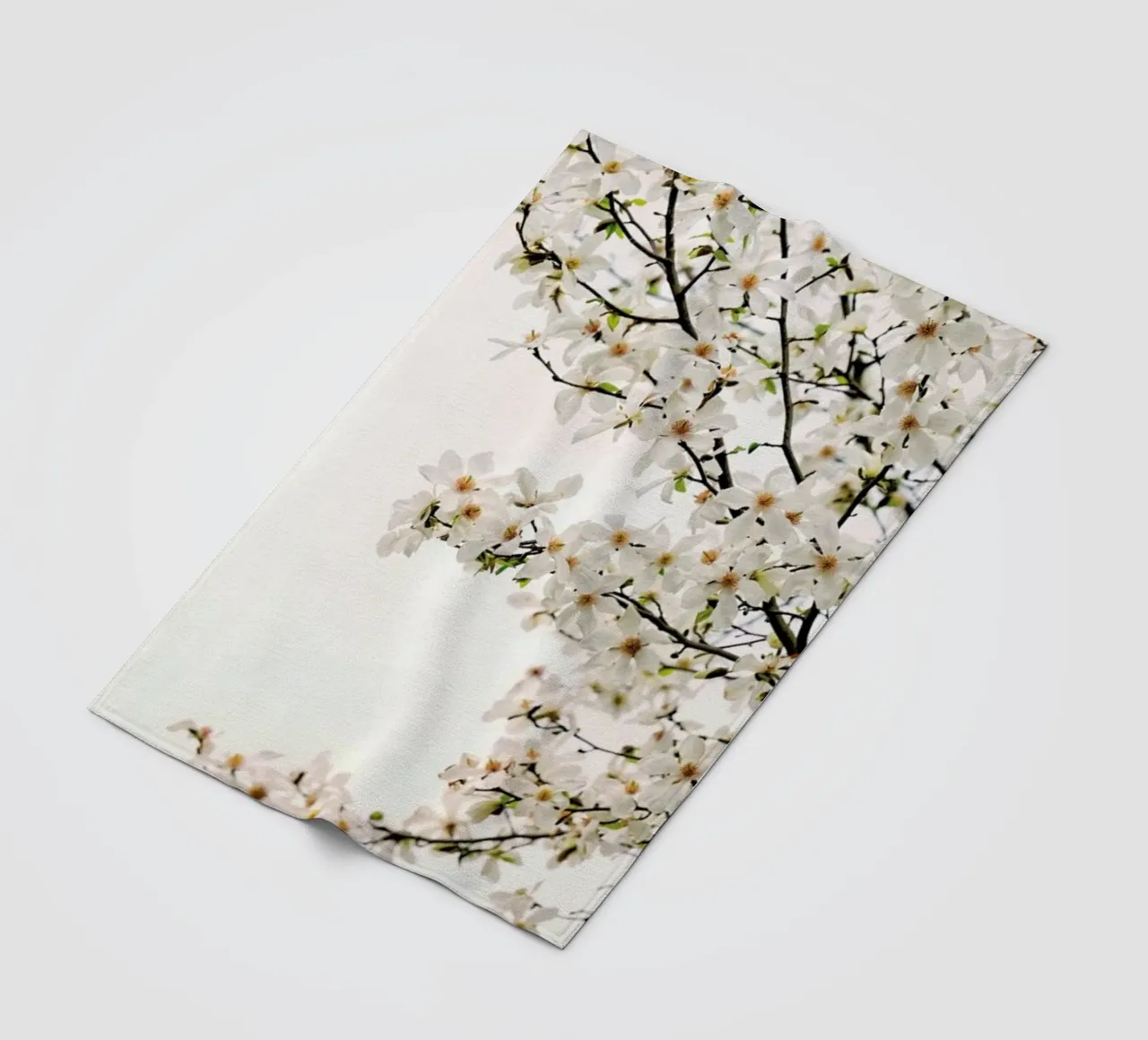 Magnolia White fleece blanket by Curious Collections by Marielle Leenders