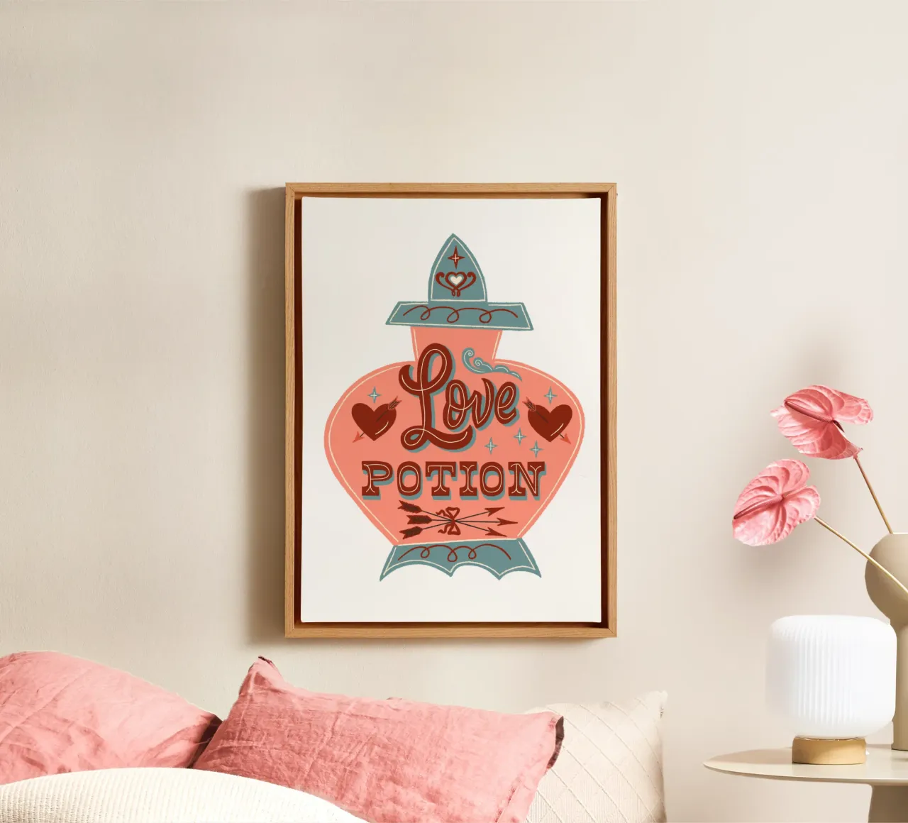 Hochzeit Liebeszitate Zaubertrank Fantasy-Fan canvas met Baklijst van incomeforcreatives