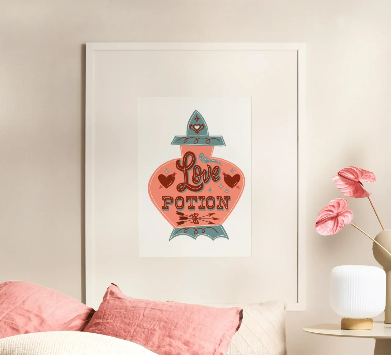 Hochzeit Liebeszitate Zaubertrank Fantasy-Fan poster con telaio in plastica da incomeforcreatives