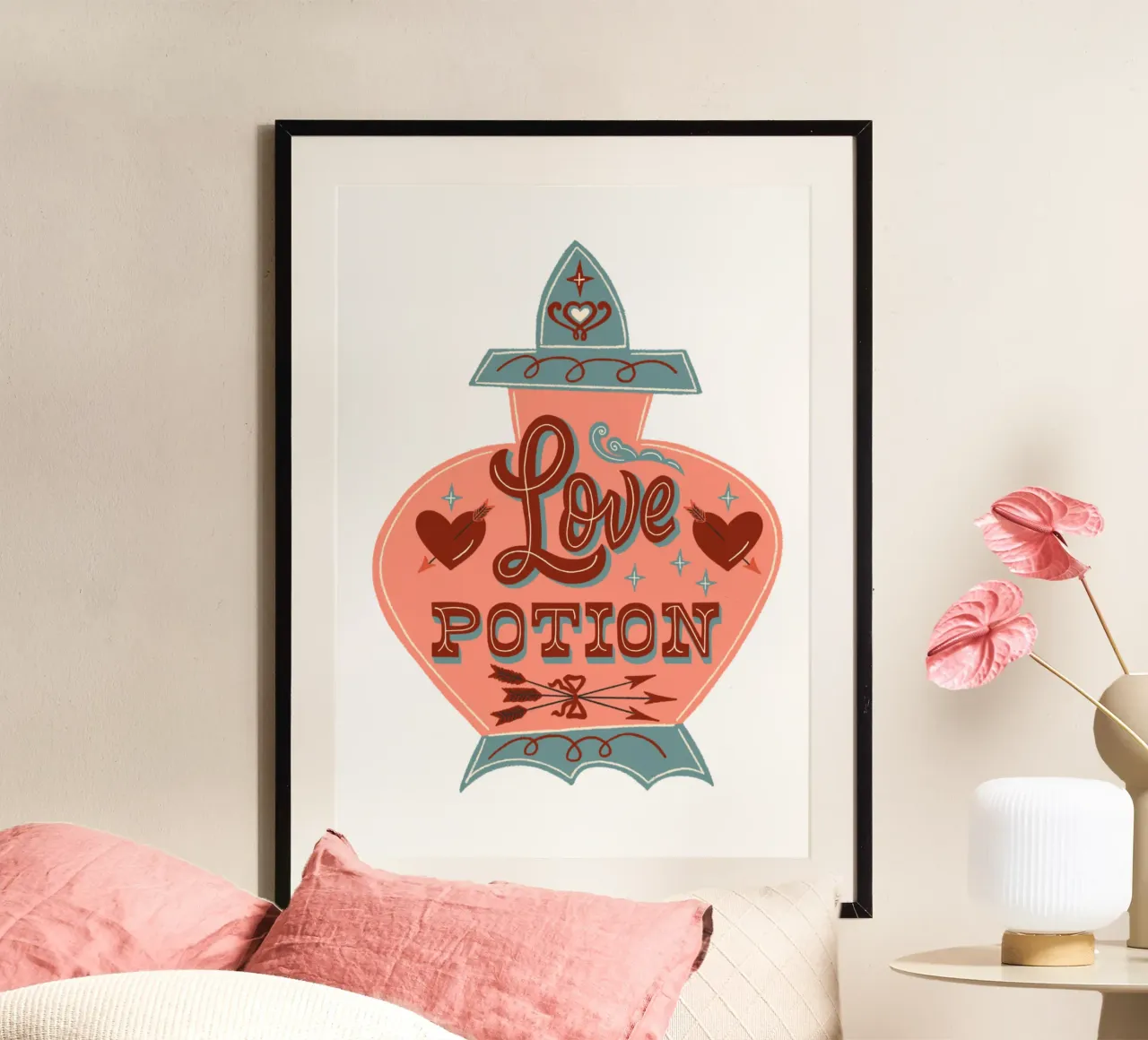 Hochzeit Liebeszitate Zaubertrank Fantasy-Fan poster con telaio in plastica da incomeforcreatives