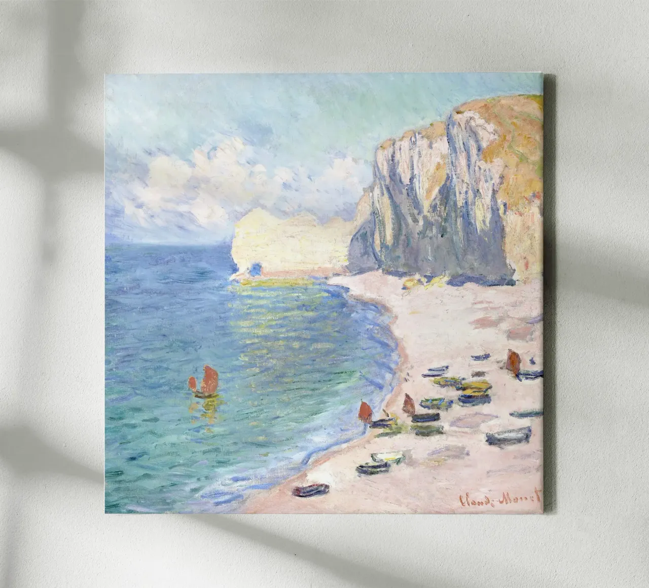 Monet - Étretat, The beach and the falaise d'Amont canvas van apoloprints
