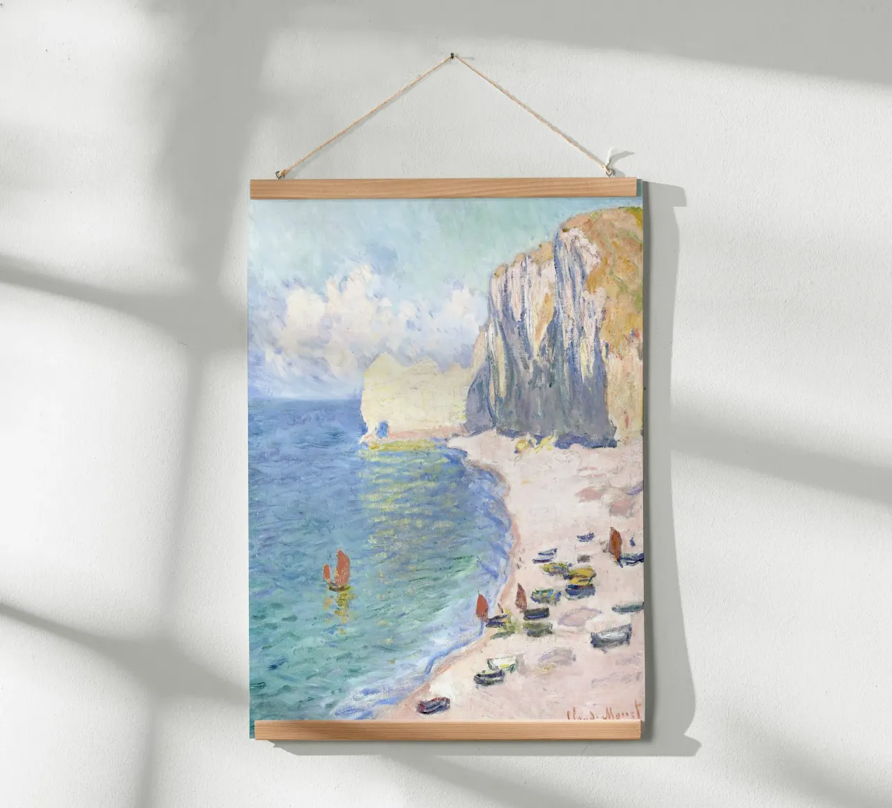 Monet - Étretat, The beach and the falaise d'Amont carta hahnemühle da apoloprints