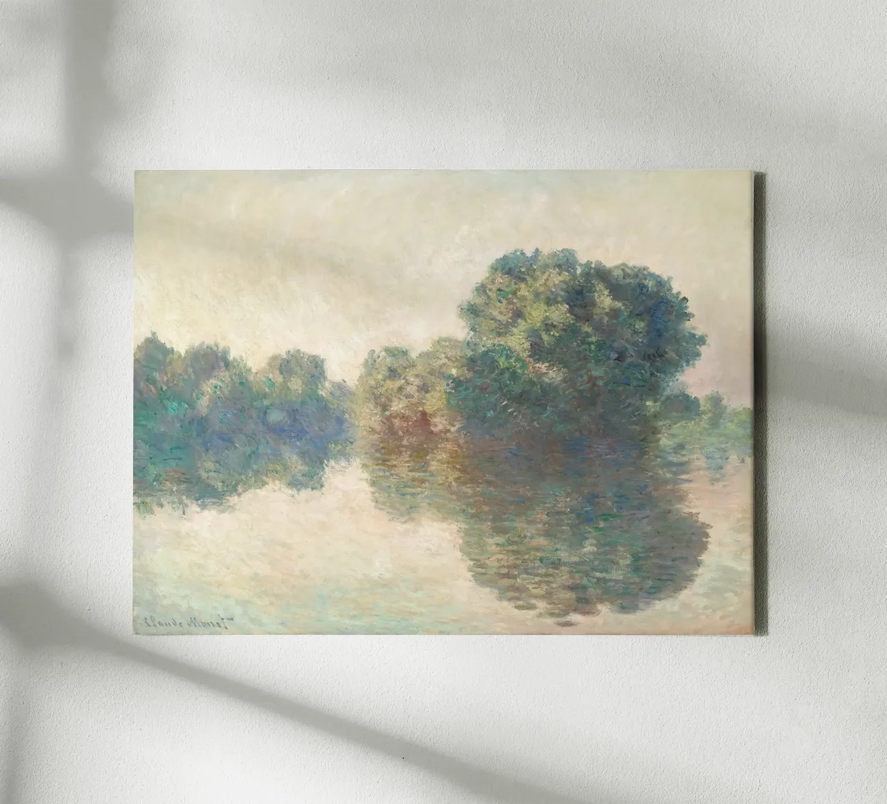 Monet - The Seine at Giverny tela con Cornice a cassetta da apoloprints