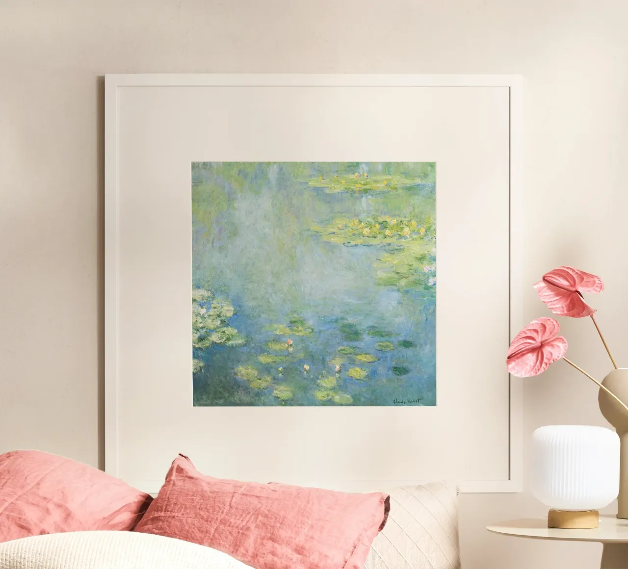 Monet - Water Lilies poster con telaio in legno da apoloprints