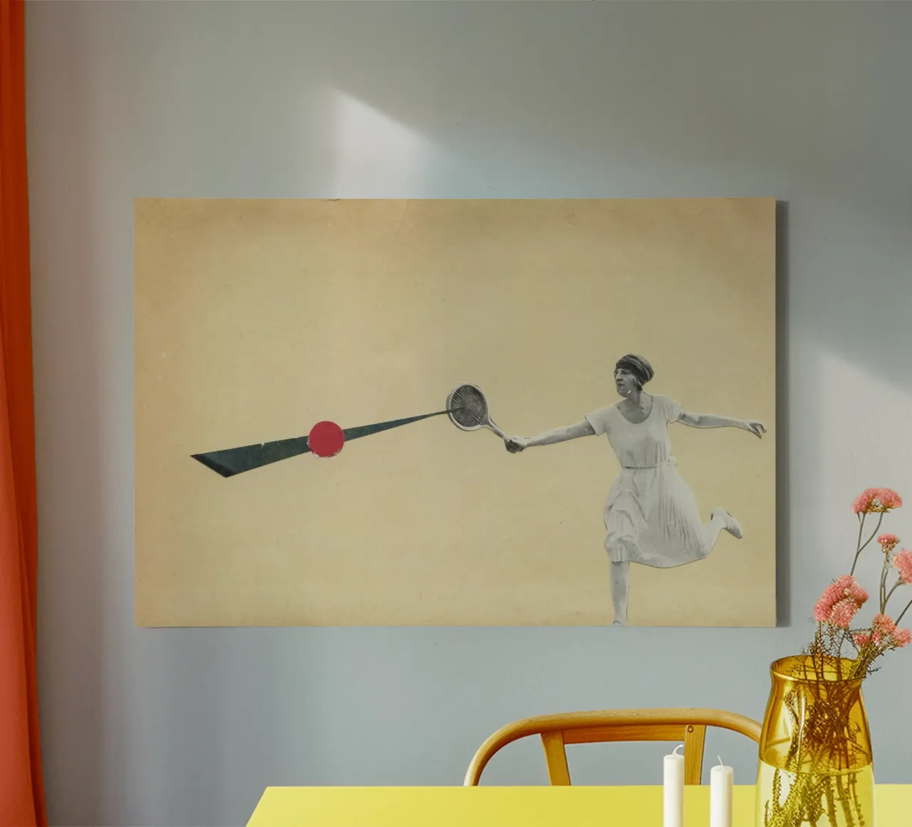 Un poco de tenis lienzo con Marco flotante de Cassia Beck Collage