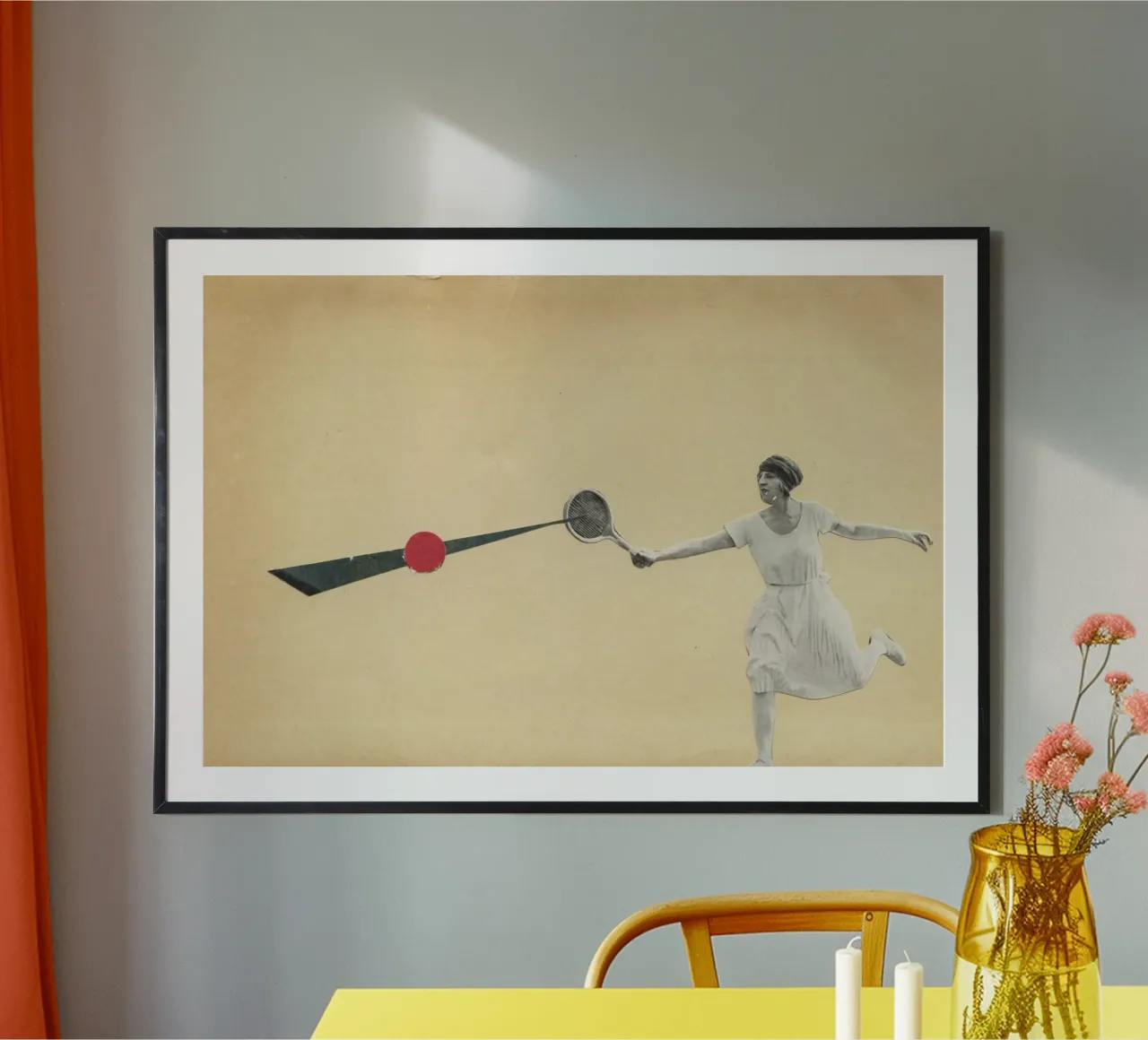 Un peu de tennis poster avec cadre en bois de Cassia Beck Collage