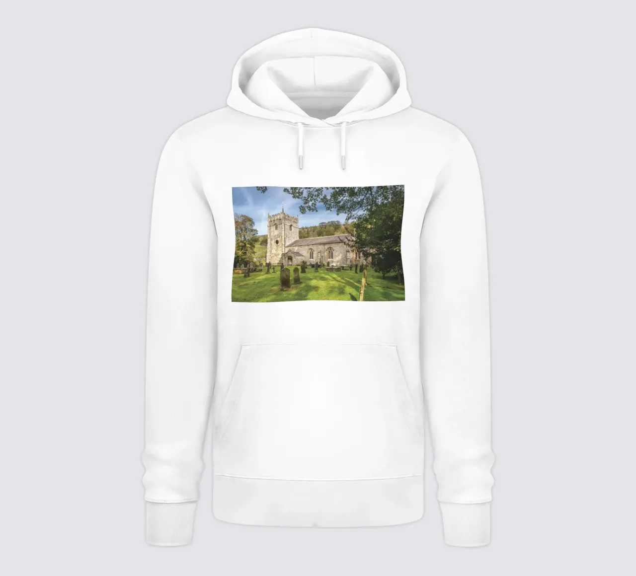 St Oswald's Church Arncliffe felpa con cappuccio da Dave Hare Photography