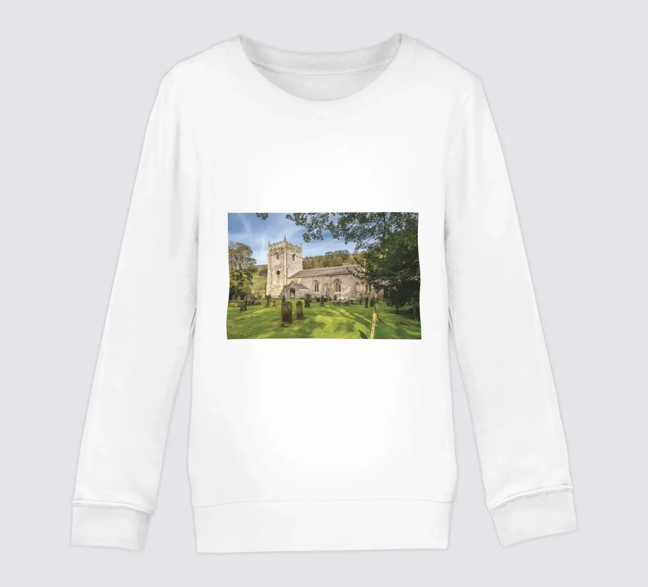 St Oswald's Church Arncliffe felpa bambino da Dave Hare Photography