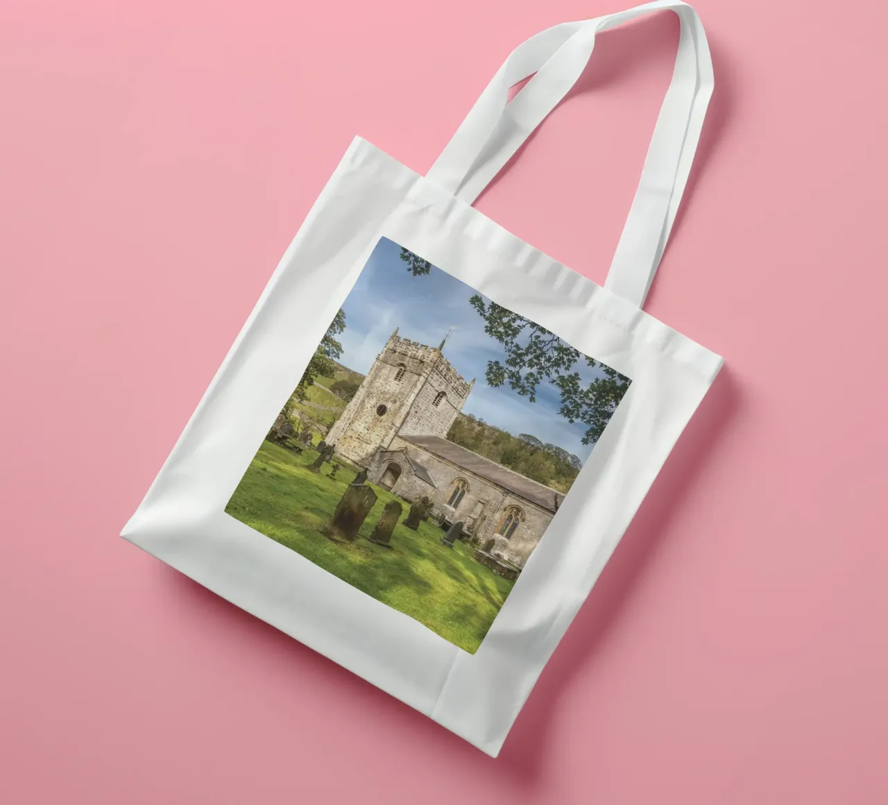 St Oswald's Church Arncliffe tote bag by Dave Hare Photography