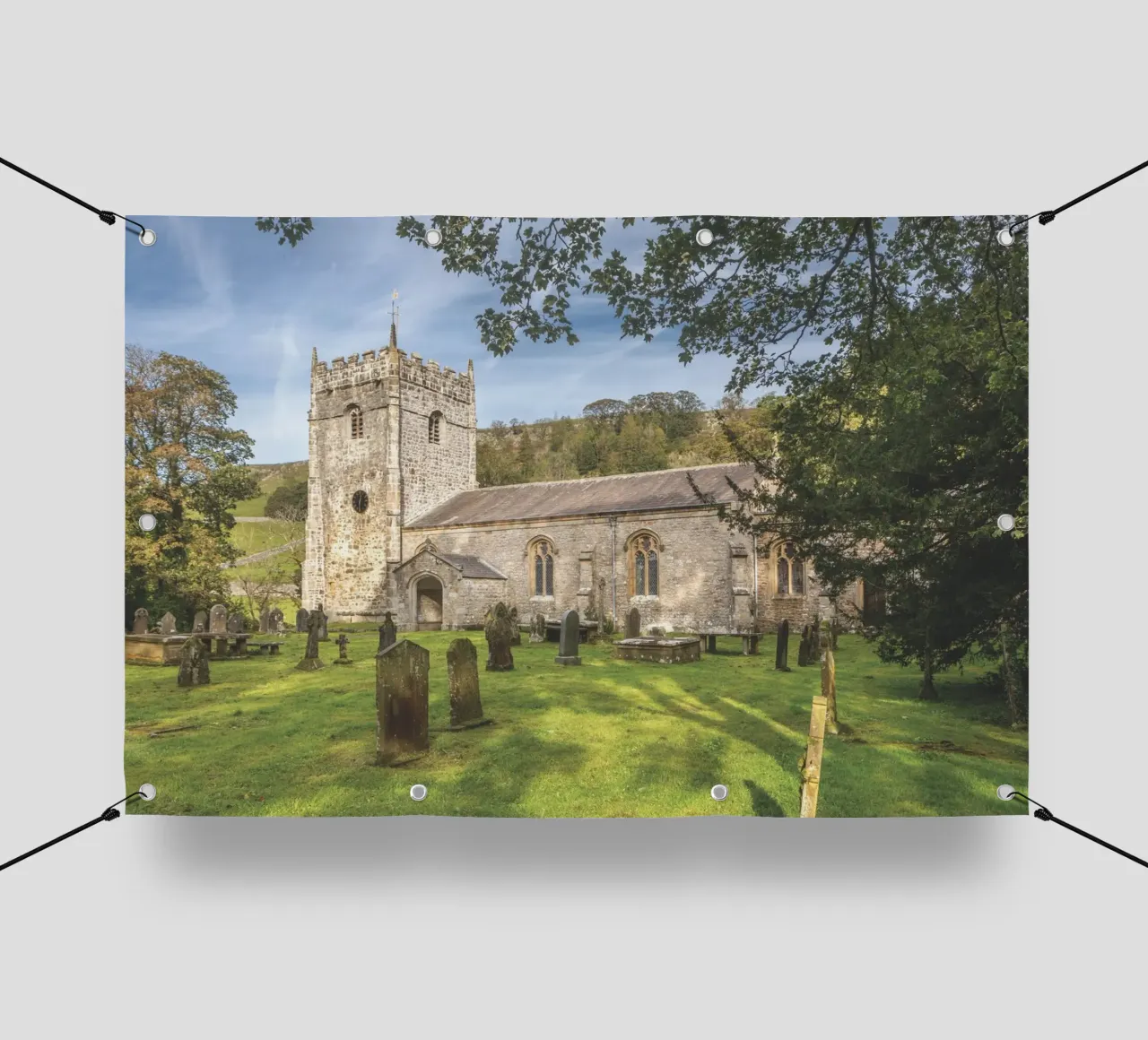 St Oswald's Church Arncliffe telo in pvc da Dave Hare Photography
