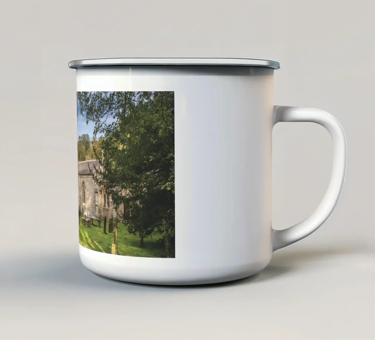 St Oswald's Church Arncliffe tazza in smalto da Dave Hare Photography