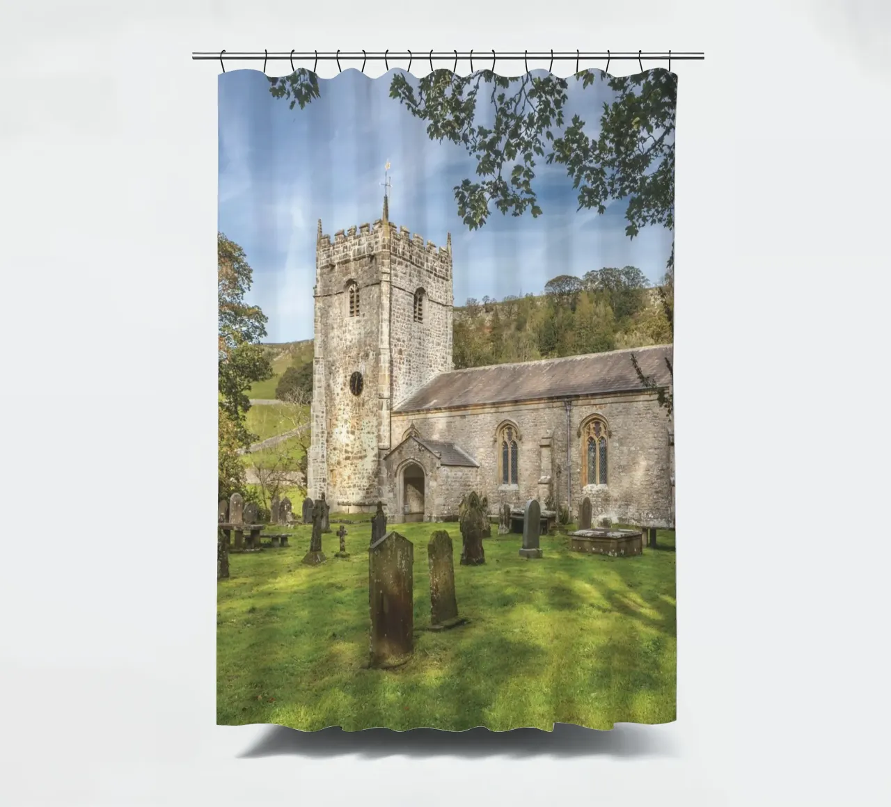 St Oswald's Church Arncliffe tenda da doccia da Dave Hare Photography