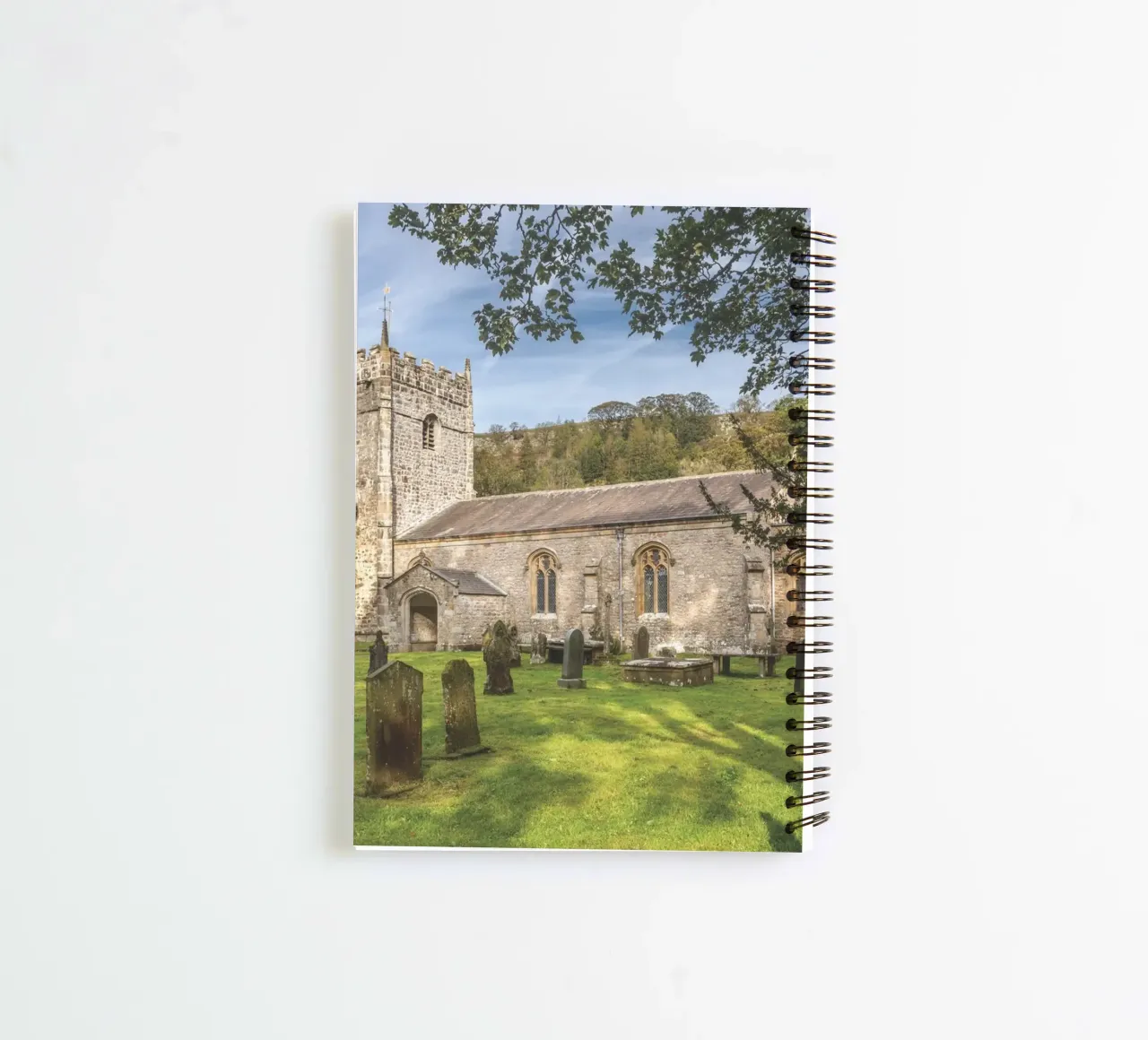 St Oswald's Church Arncliffe notitieboek met spiraal van Dave Hare Photography