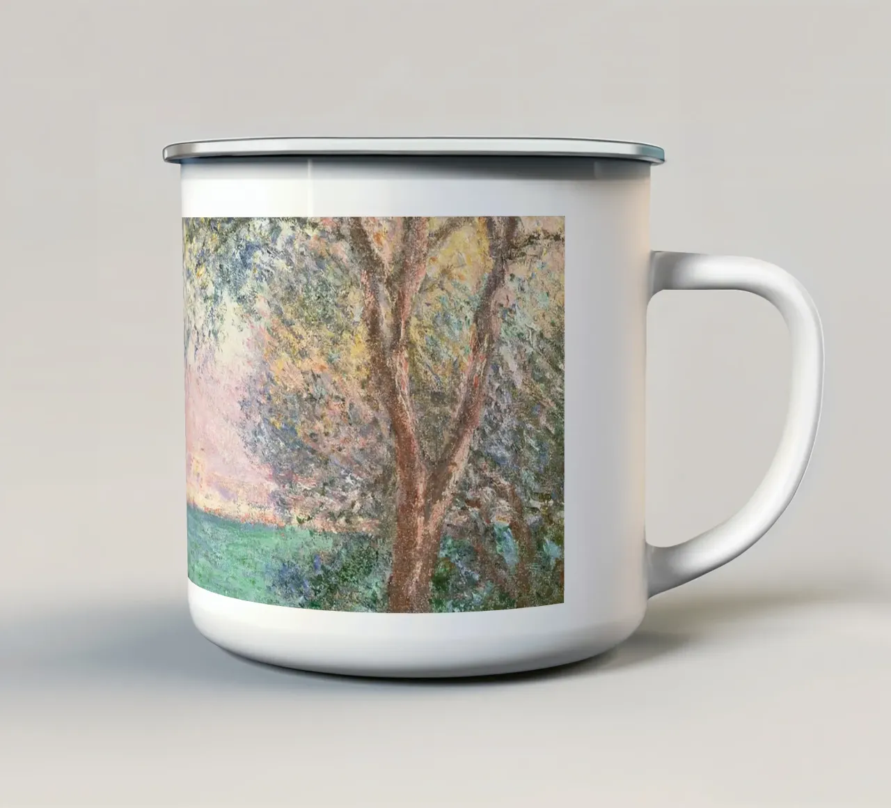 Monet - Morning at Antibes tazza in smalto da apoloprints