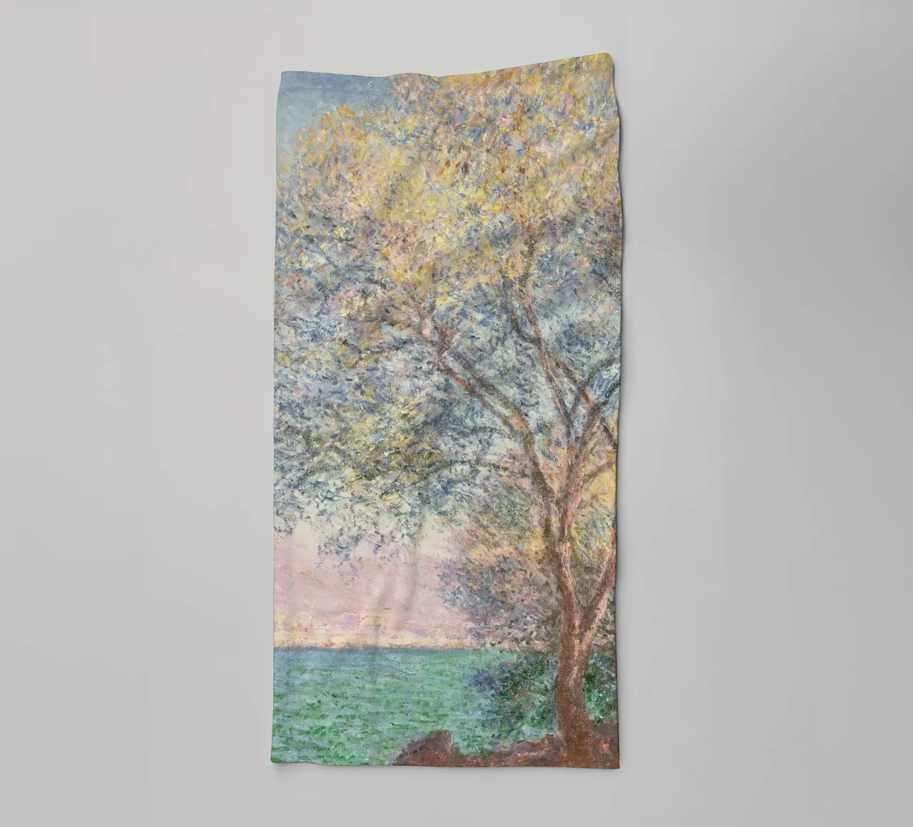 Monet - Morning at Antibes asciugamano da bagno da apoloprints