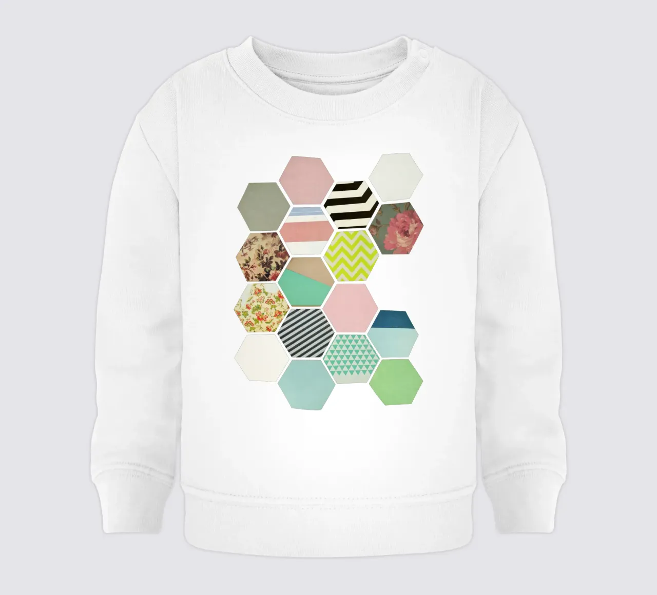 Florals and Stripes baby sweatshirt by Cassia Beck Collage