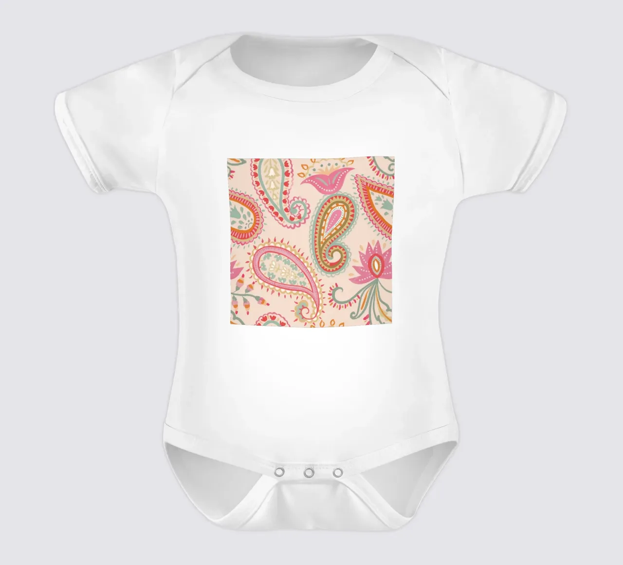 Fascino Paisley colorato body neonato maniche corte da cafelab